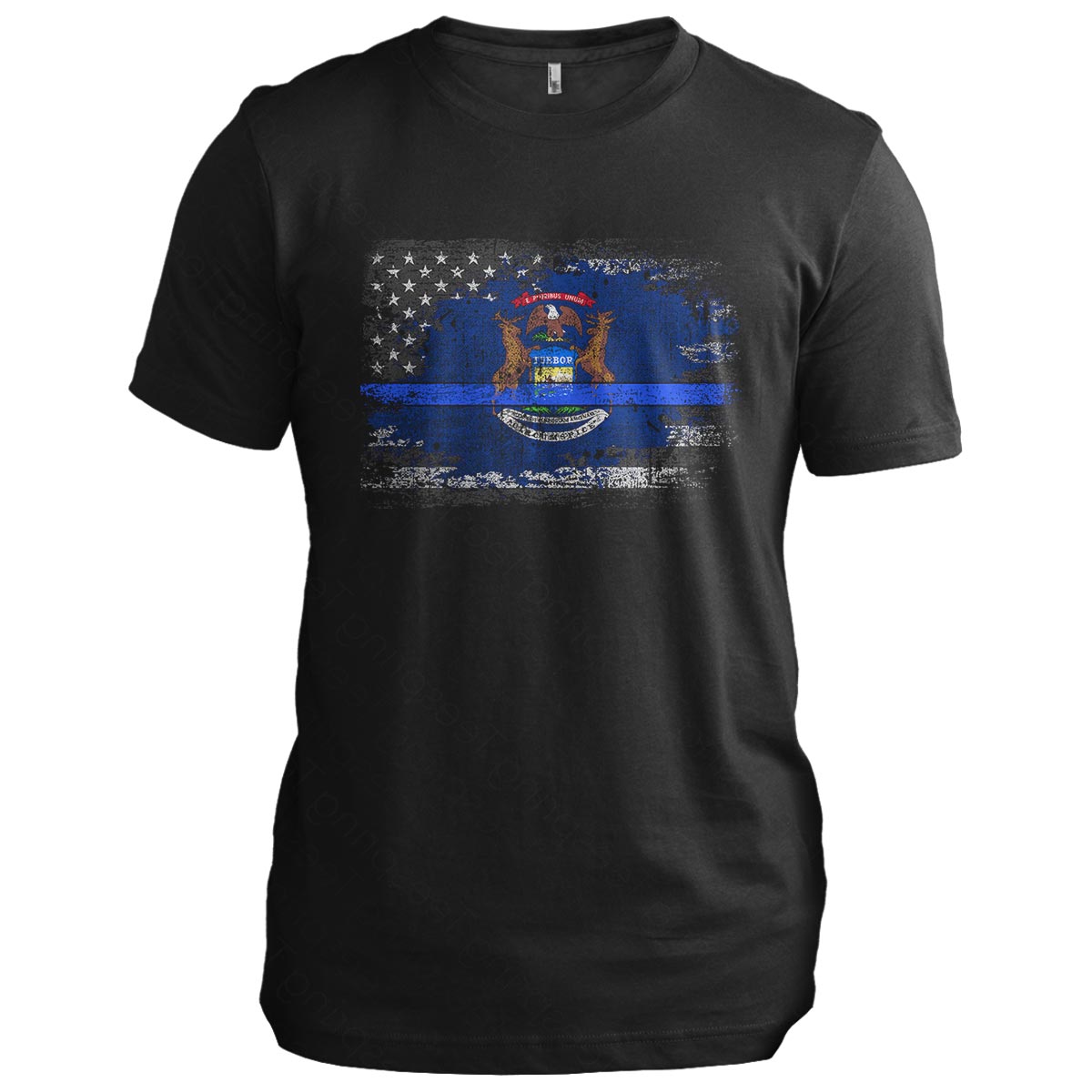 Michigan Thin Blue Line Flag