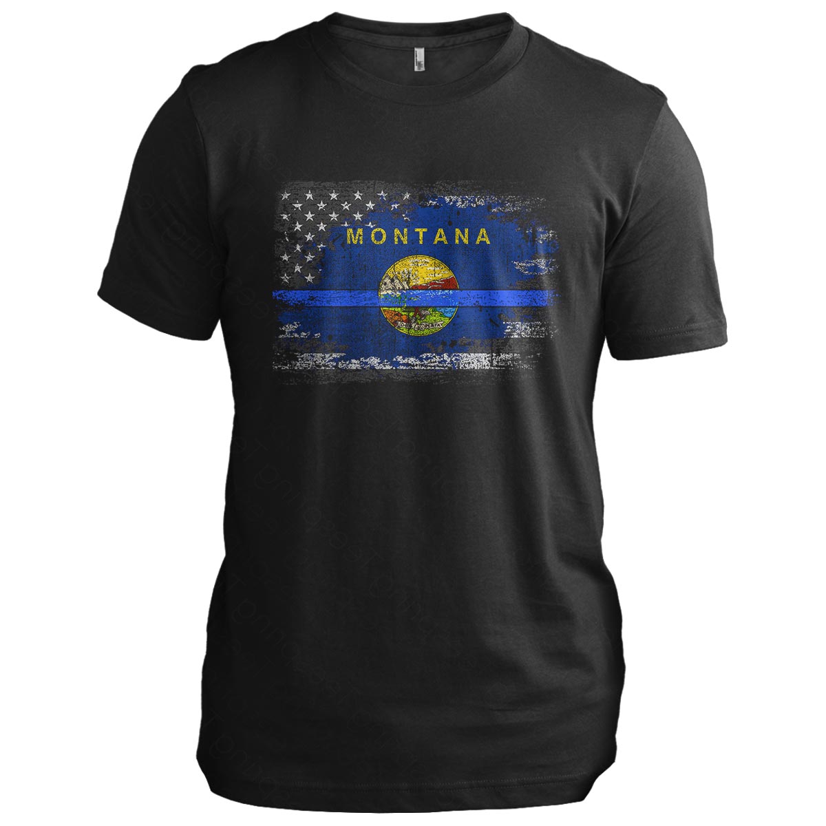 Montana Thin Blue Line Flag