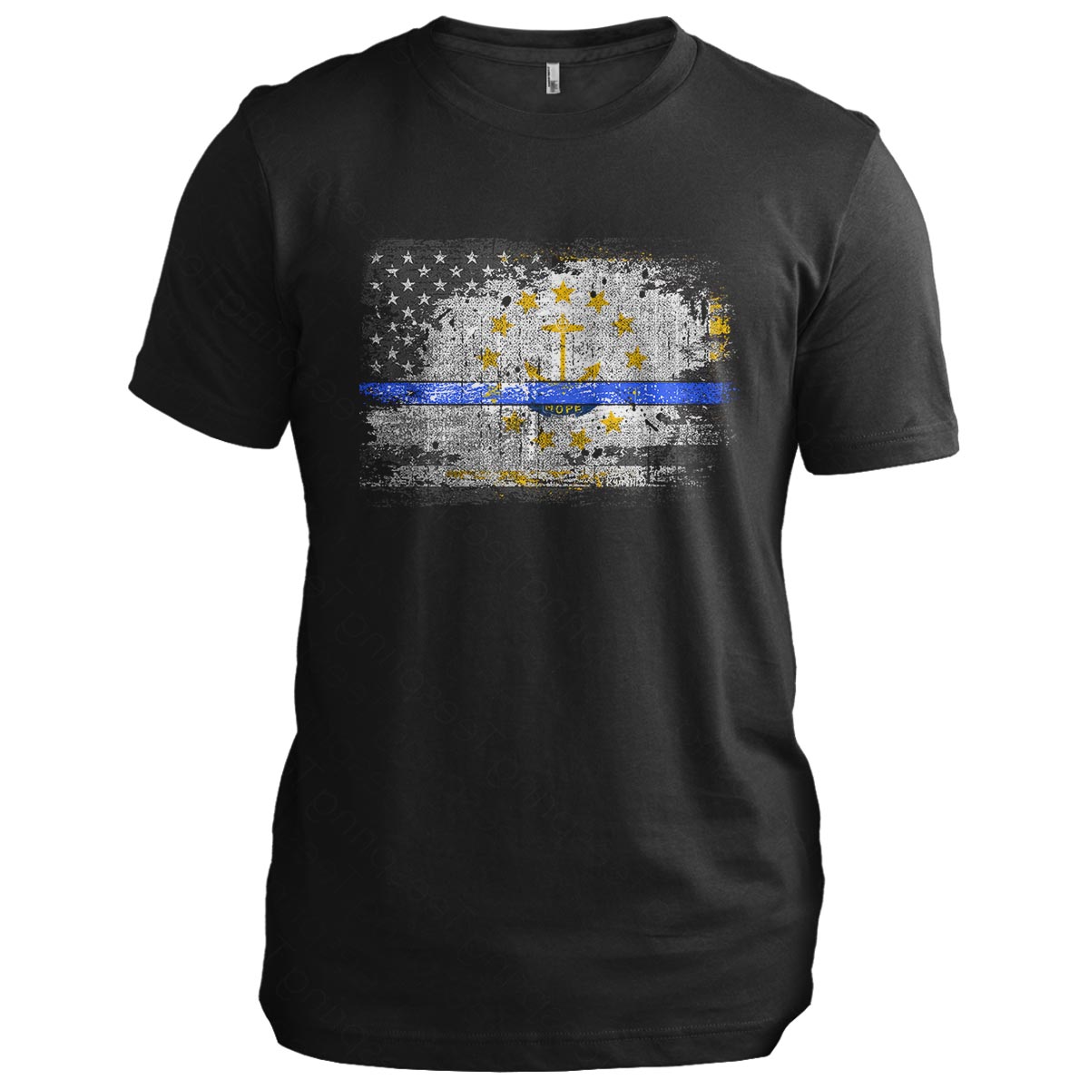 Rhode Island Thin Blue Line Flag