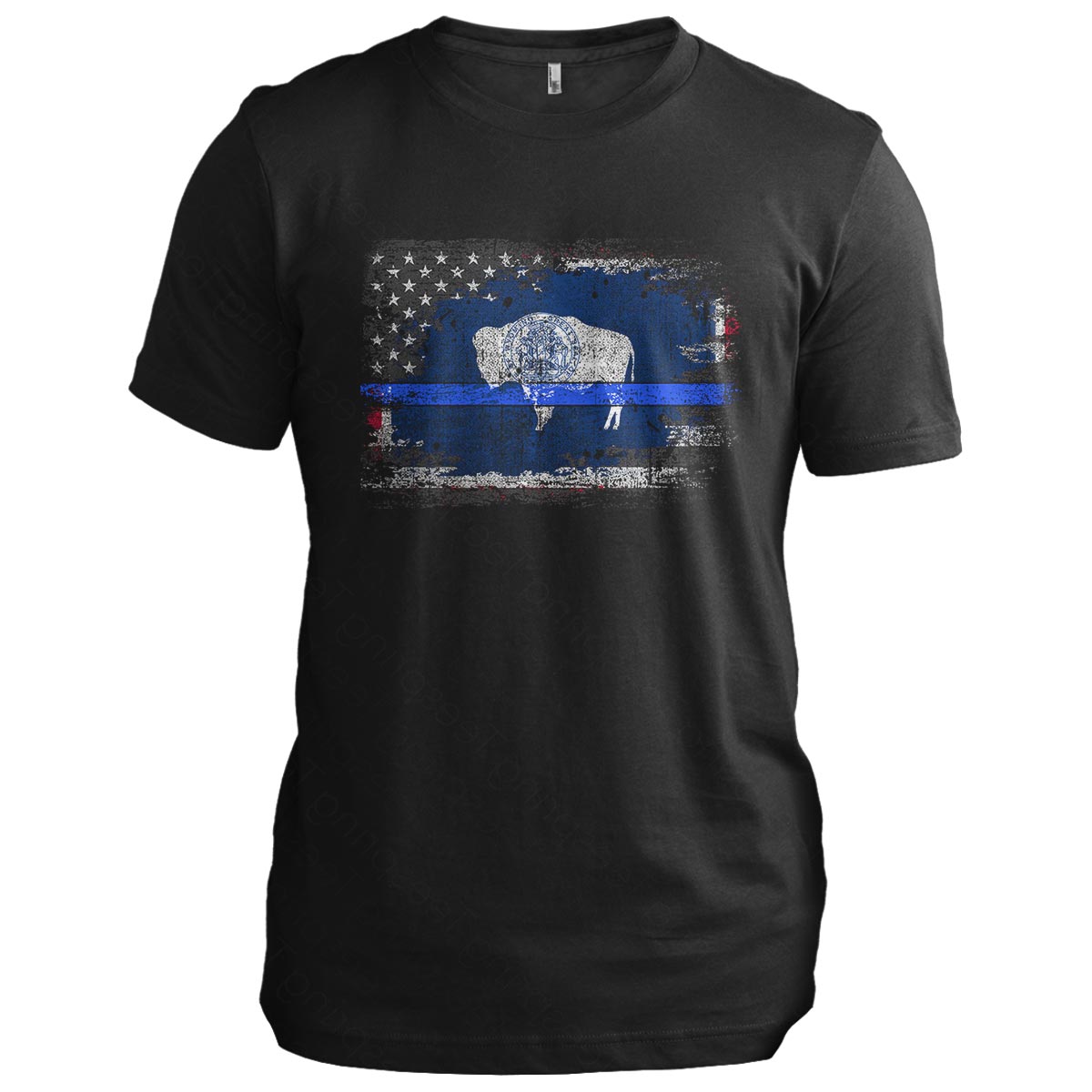 Wyoming Thin Blue Line Flag