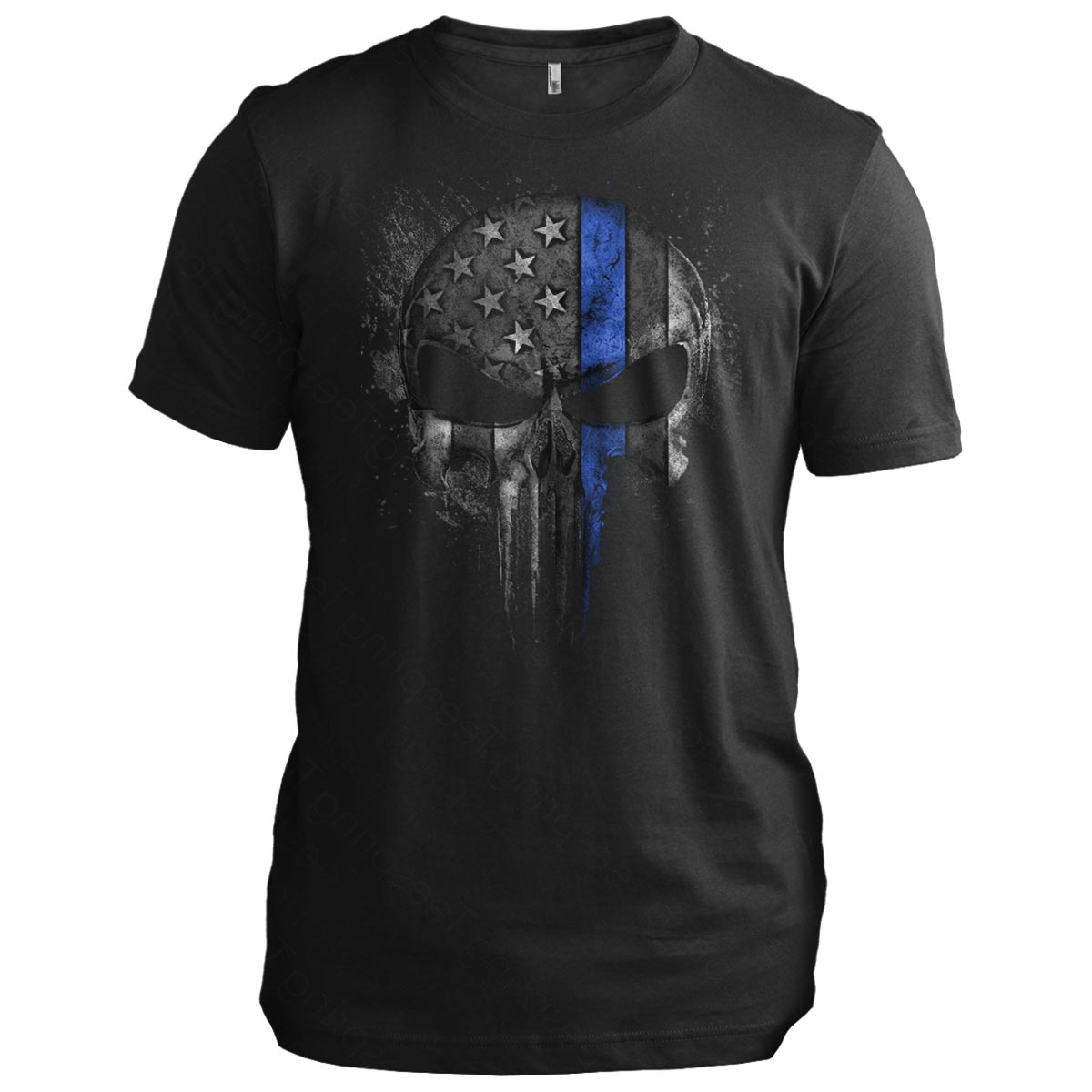 Thin Blue Line Skull