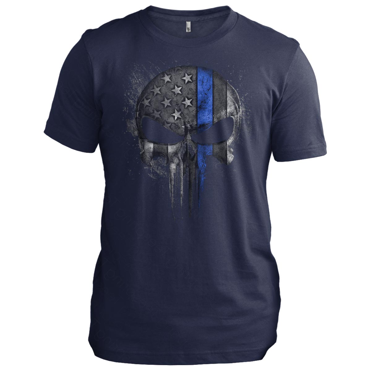 Thin Blue Line Skull