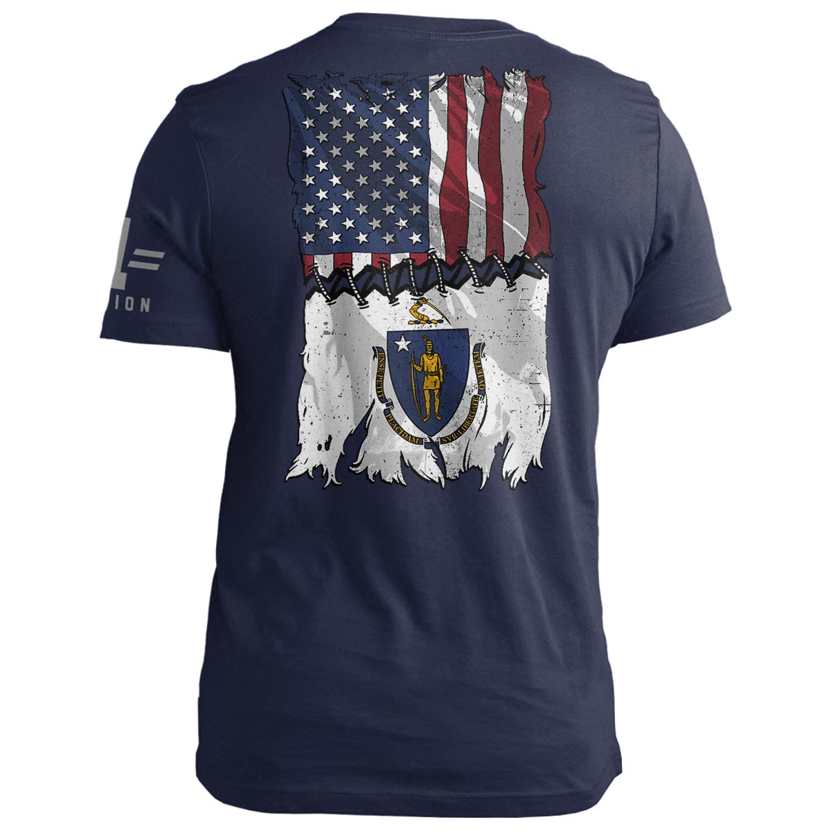 Massachusetts Stitch Flag USA